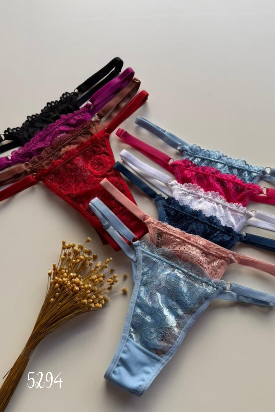 Tanga fio duplo com Renda e Regulador Lateral