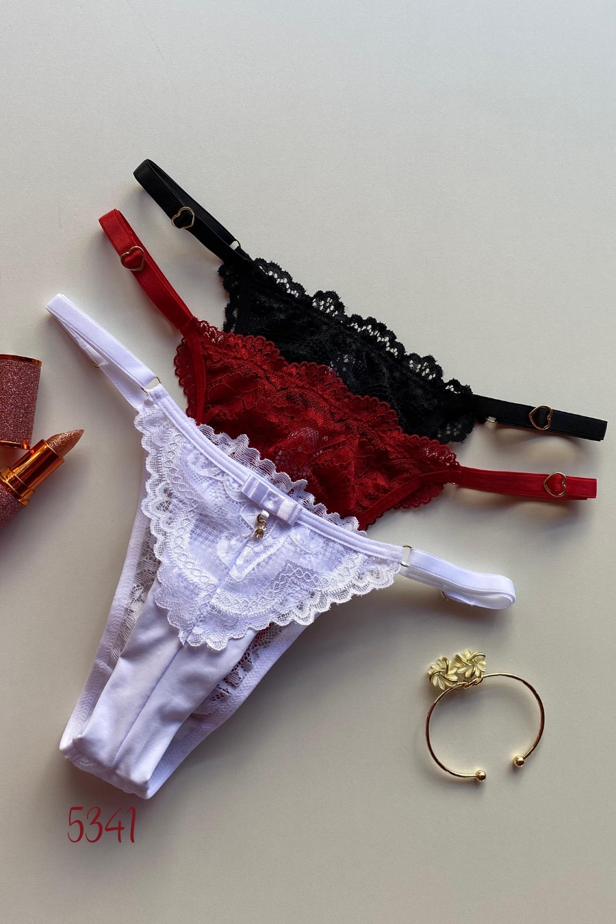 Kit com 3 Cuecas Fio Duplo com Renda